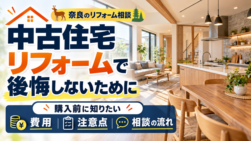 奈良で中古住宅リフォームをするなら｜購入前に知りたい費用・注意点・相談先